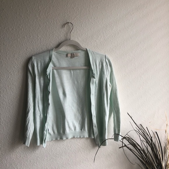 Loft xsmall light sage green aqua cardigan - Picture 5 of 7